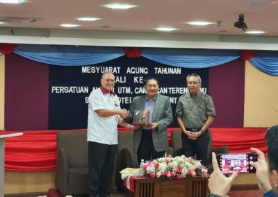 Mesyuarat Agung Tahunan Kali ke – 2, Persatuan Alumni UTM Cawangan Terengganu dirasmikan oleh Tan Sri Dato’ (Dr.) Ir. Jamilus bin Hussein pada 29 February 2020.