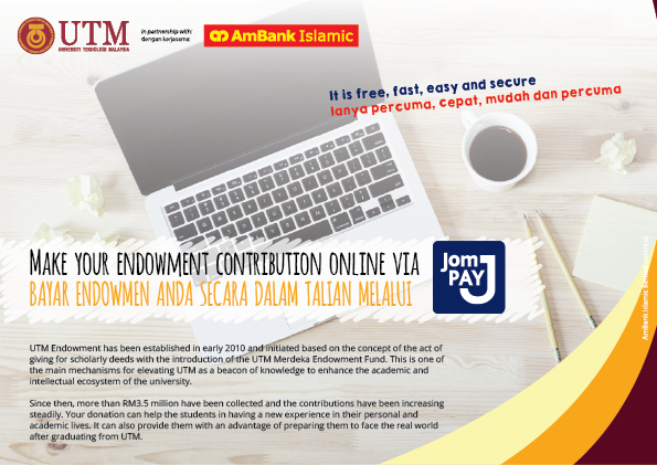 How to Donate to  UTM Endowment via JomPAY Smart Reference