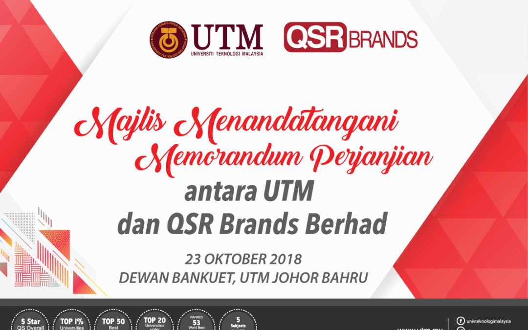 Majlis Menandatangani Memorandum Perjanjian Antara QSR Brands dan UTM
