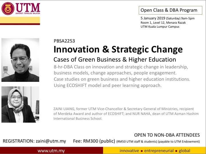 Session on Innovation and Strategic Change by Dato’ Seri Ir. Dr. Zaini Ujang