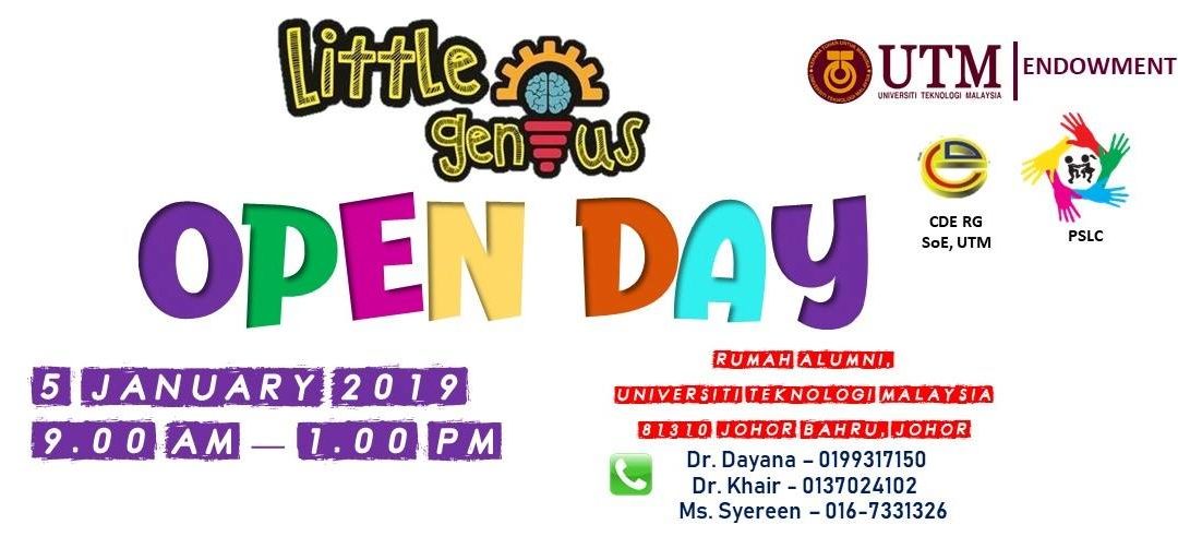Pembukaan Pendaftaran “Little Genius” Pusat Terapi dan Latihan Autism di UTM Skudai