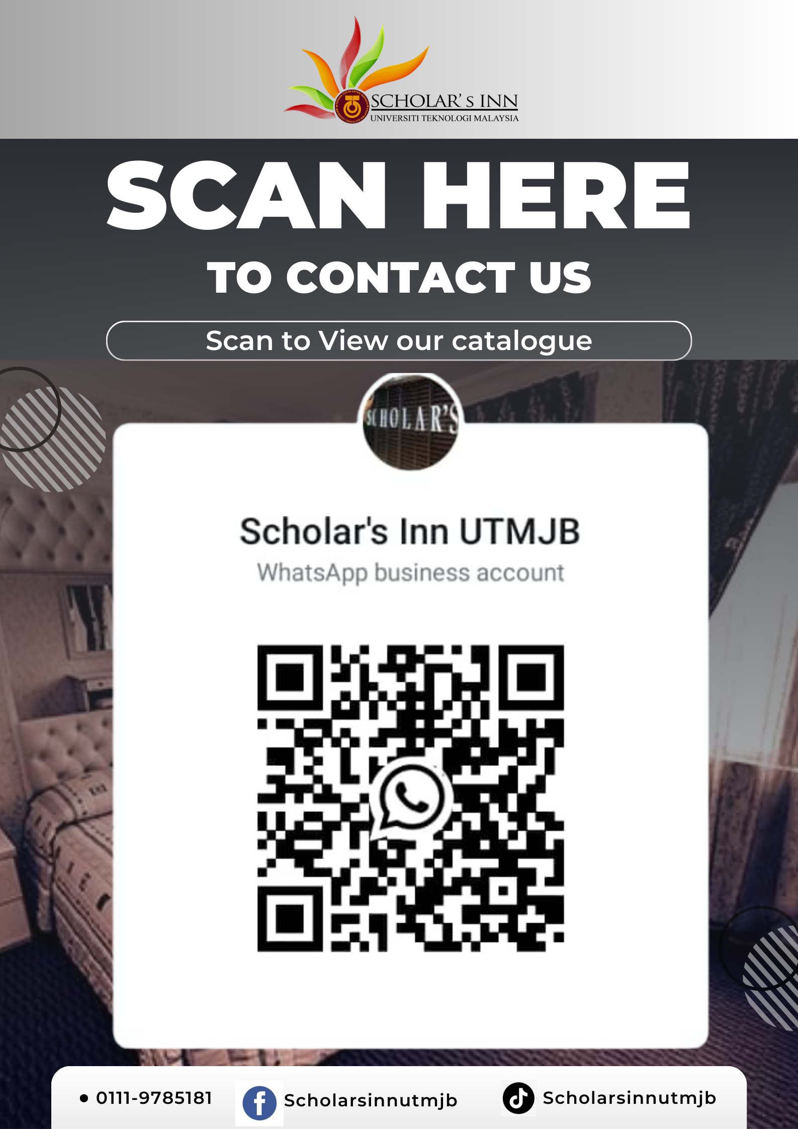 Black and White Modern Scan QR Code Poster