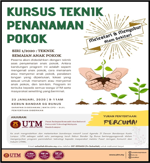 KURSUS TEKNIK PENANAMAN POKOK SIRI 1/2020