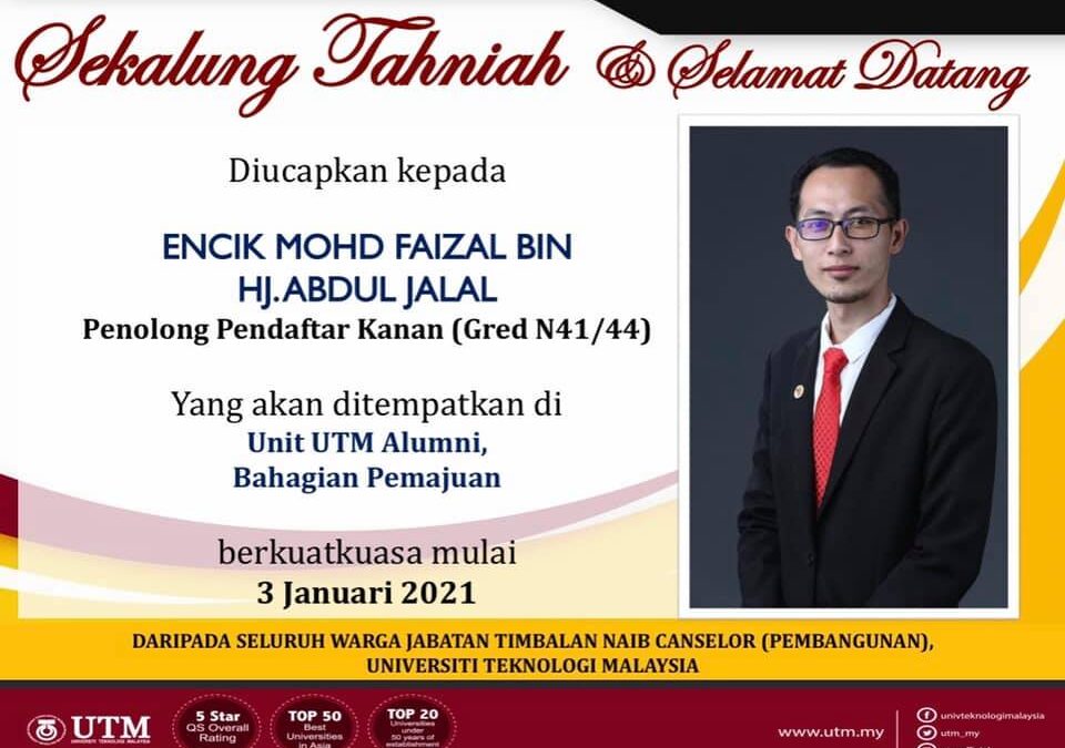 Sekalung Tahniah & Selamat Datang Encik Mohd Faizal Bin Hj. Abdul Jalal