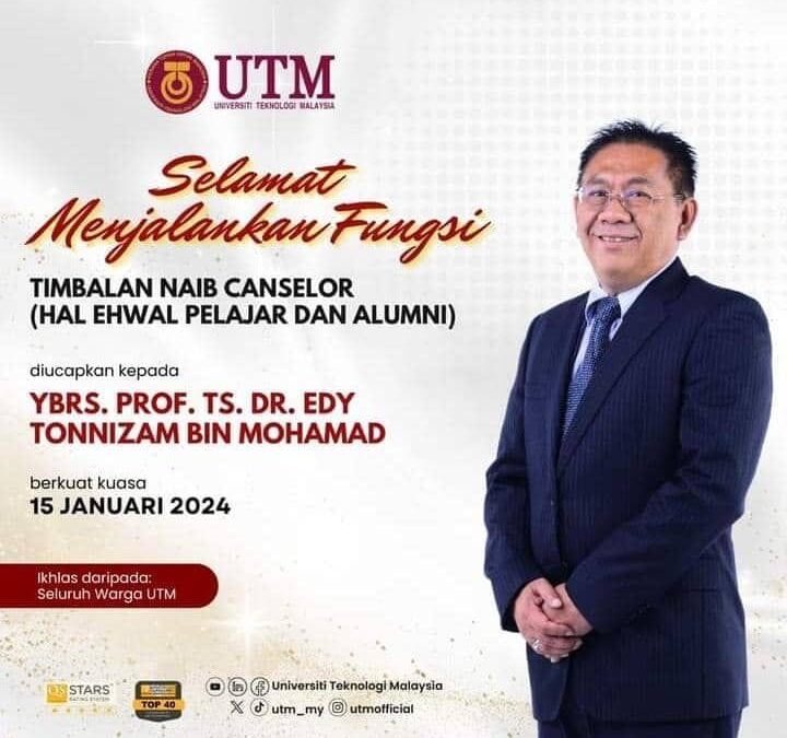 Selamat Menjalankan Fungsi YBRS. Prof. Ts. Dr. Edy Tonnizam bin Mohamad