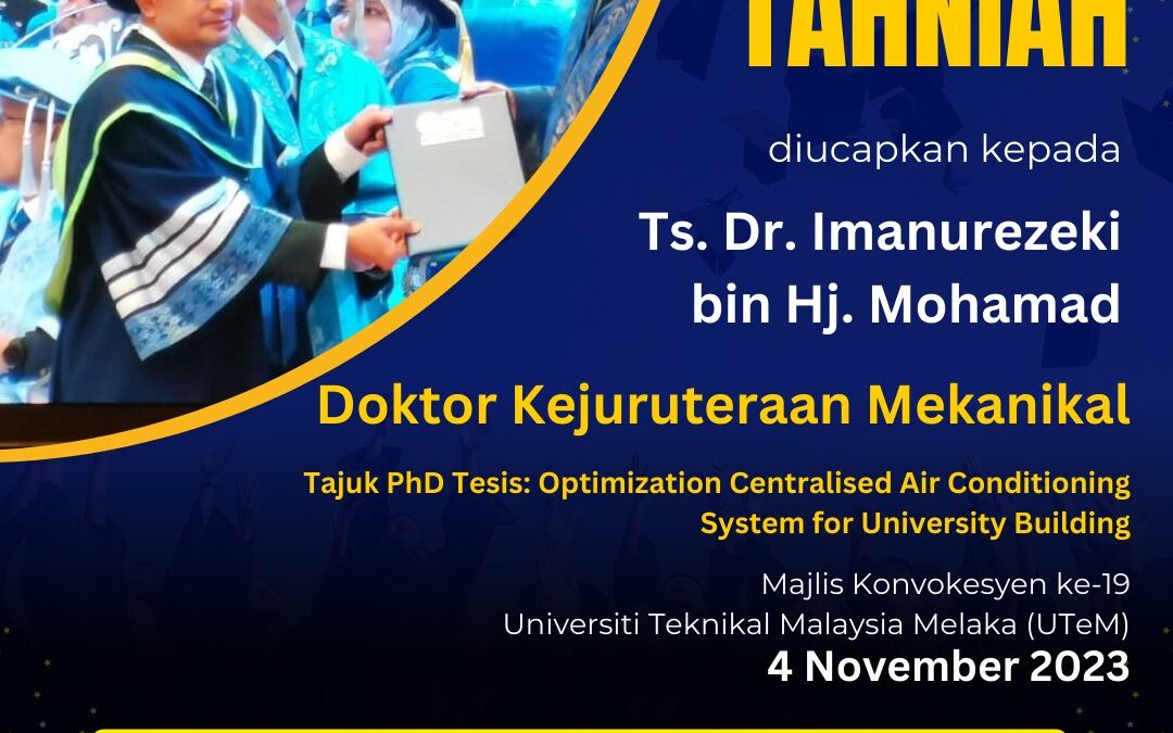 Setinggi-tinggi Tahniah Ts. Dr. Imanurezeki bin Hj. Mohamad